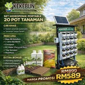 Set Hidroponik Dinding Kekebun 20 Pot