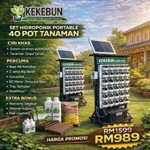 Set Hidroponik Dinding Kekebun 40 Pot